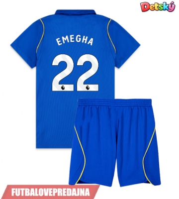 Lacne Dětský Futbalové dres Chelsea Emmanuel Emegha #22 2026-27 Krátky Rukáv - Domáci (+ trenírky)